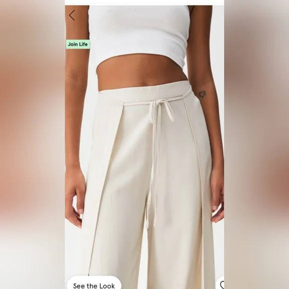 Pull&Bear‎ BlackWide Leg Pants with High Slits - Picture 3 of 9